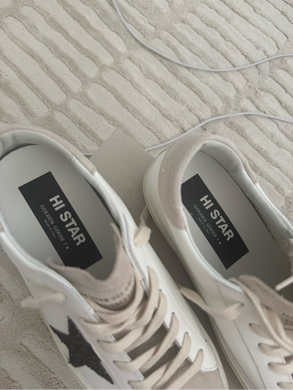 Golden Goose White/Beige Hi Star Classic Women's Sneakers - Picture 7 of 10